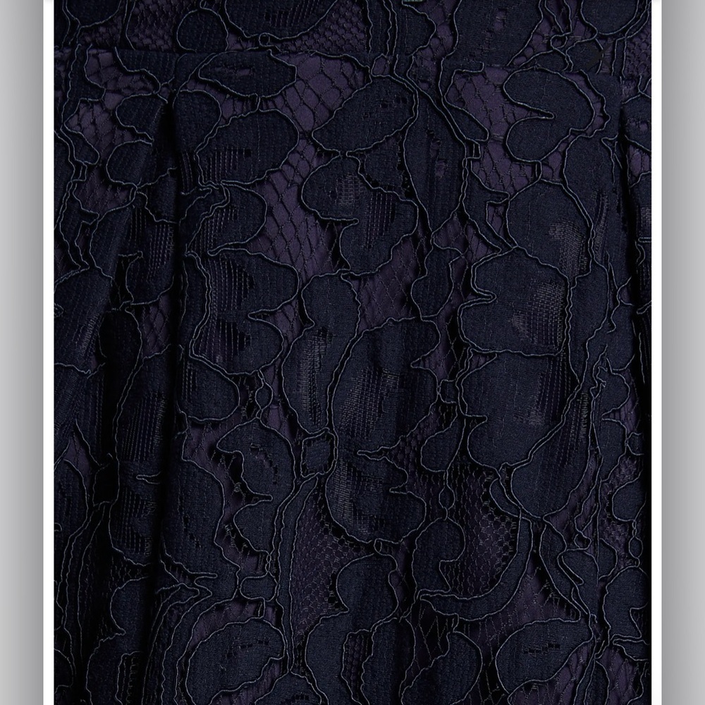 Eliza J Macy’s NWT Navy Eyelash Lace Fit & Flare Cocktail Evening Party Dress 8 - Picture 4 of 13